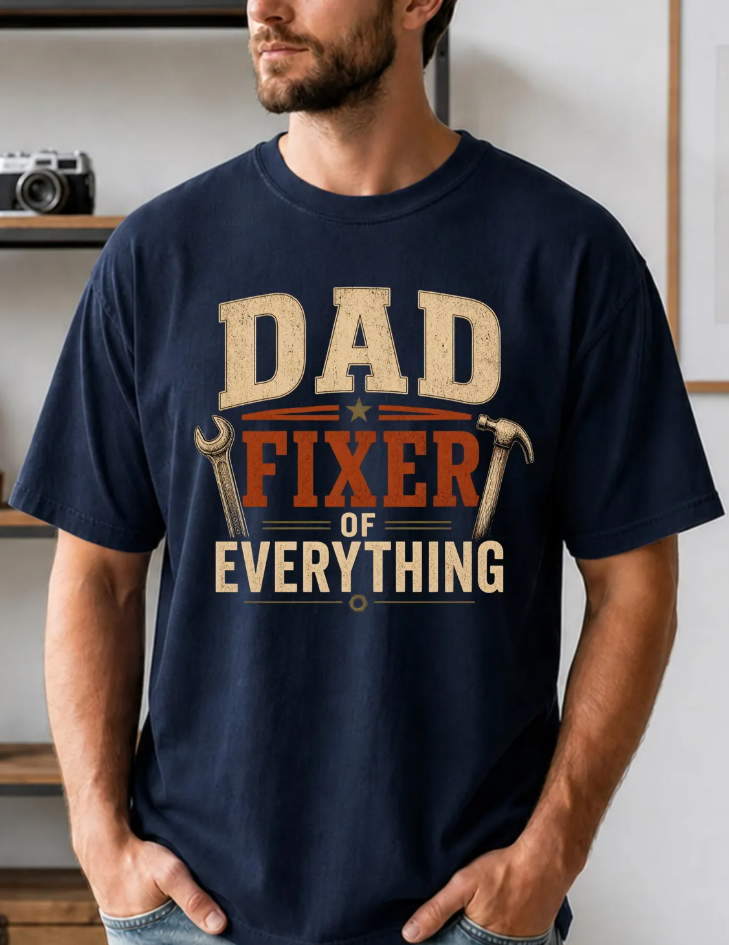 Dad Fixer of Everything Shirt | Vintage Mechanic Handy Dad Graphic Tee