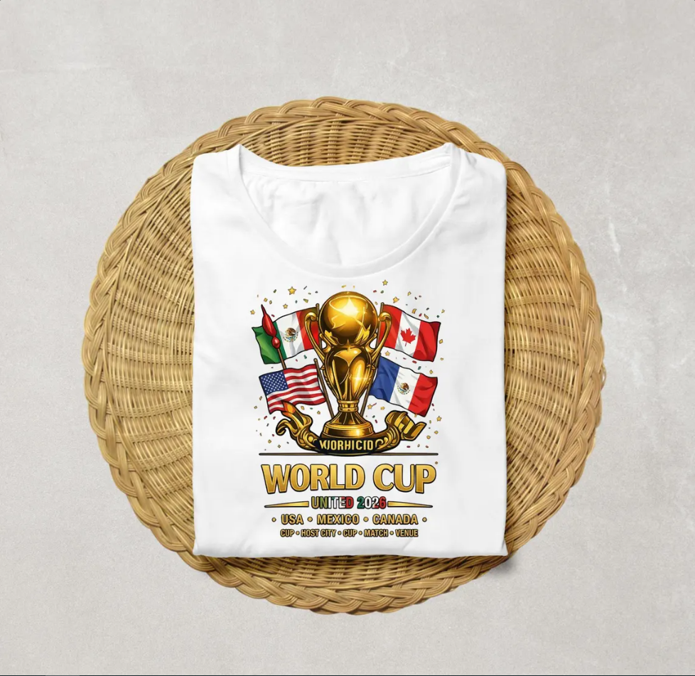 World Cup 2026 Trophy Flags T-Shirt | United Soccer Championship Fan Tee