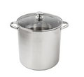 Mainstays Stainless Steel 16-Quart Stock Pot with Glass Lid