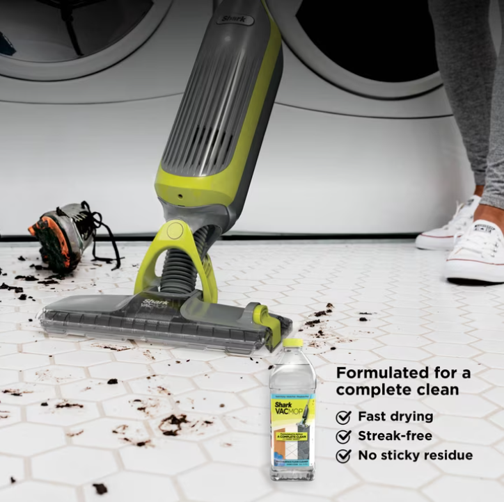 Shark VACMOP Cordless Hard Floor Vacuum Mop, for Tile, Vinyl, Laminate, Wood, with (4) Disposable VACMOP Pads, 12-oz Shark Multi-Surface Cleaner, VM200