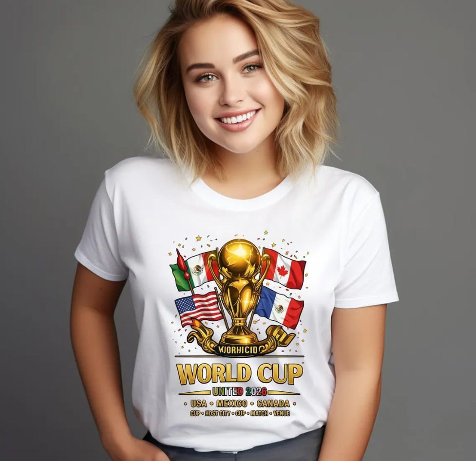 World Cup 2026 Trophy Flags T-Shirt | United Soccer Championship Fan Tee