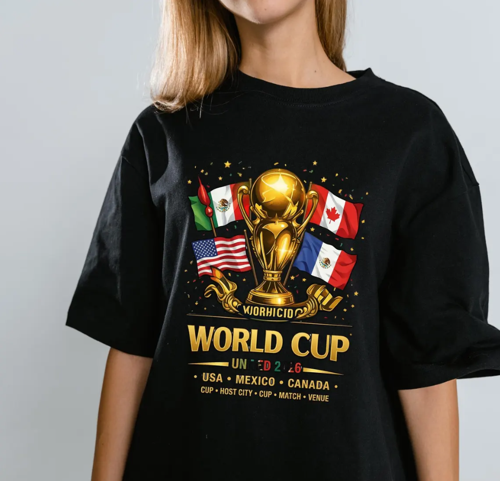World Cup 2026 Trophy Flags T-Shirt | United Soccer Championship Fan Tee
