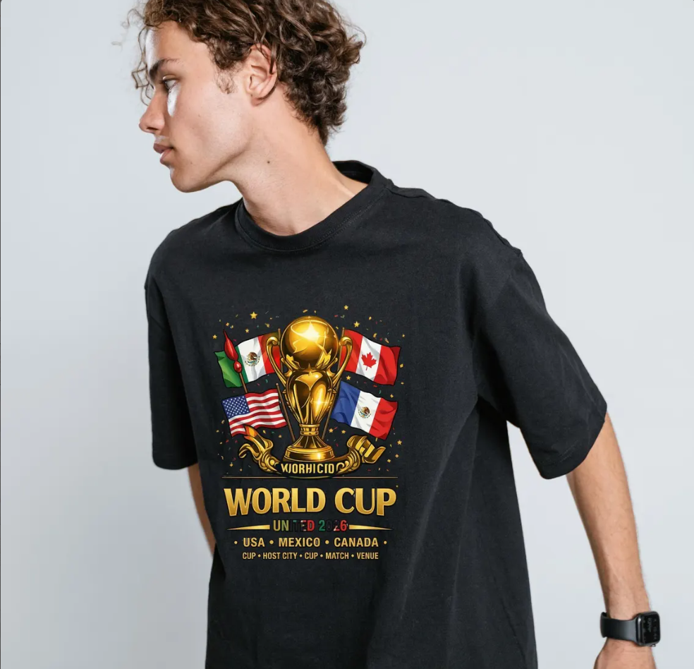 World Cup 2026 Trophy Flags T-Shirt | United Soccer Championship Fan Tee