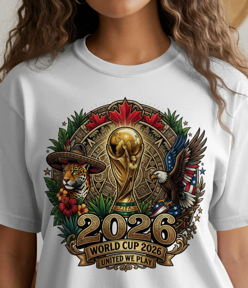 2026 World Cup T-Shirt, FIFA Soccer Fan Tee, USA Mexico Canada Football Trophy We Play