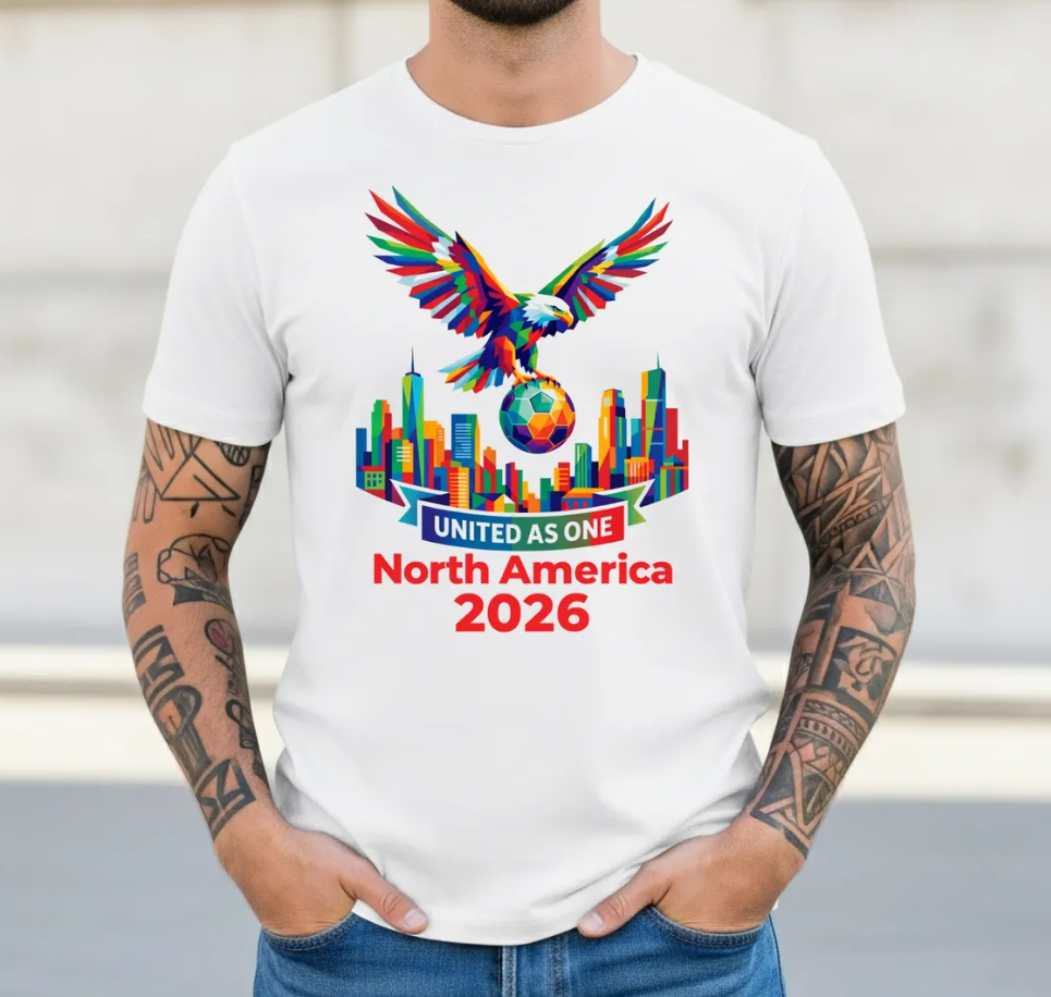 USA Canada Mexico Soccer T-Shirt, International Football Tee, Football Fan Tee, Global Soccer 2026 Gift for Men, Championship 2026