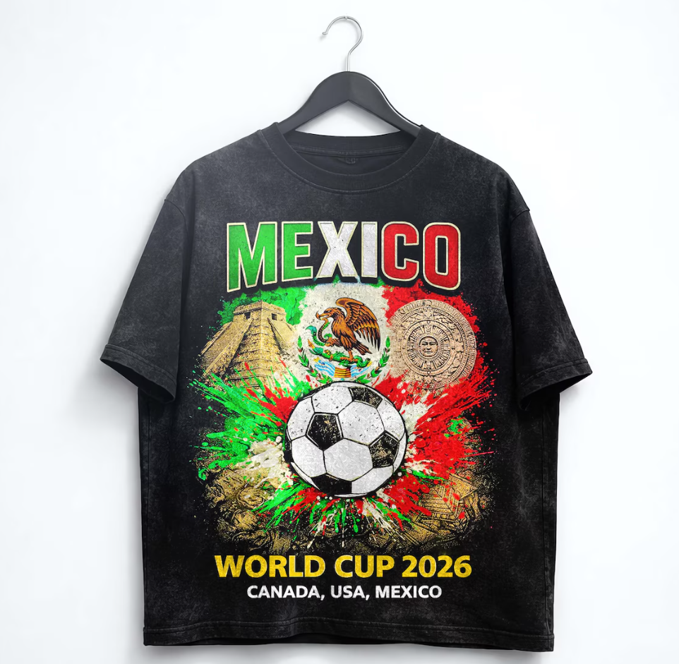 Mexico World Cup 2026 Shirt Soccer Fan Tee Mexico Football Shirt Aztec Graphic Game Day Outfit Canada USA Mexico Unisex T-Shirt Gift.