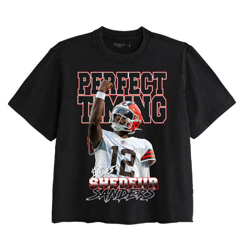 Shedeur Sanders Browns Graphic Tees Football Lendendary Cleveland Perfect Timing