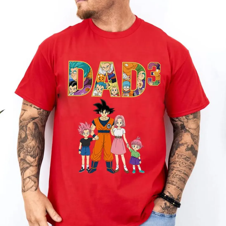 Dragon Ball Dad Shirt – Super Saiyan Father’s Day Tee – Anime Dad of 3 Kids Gift