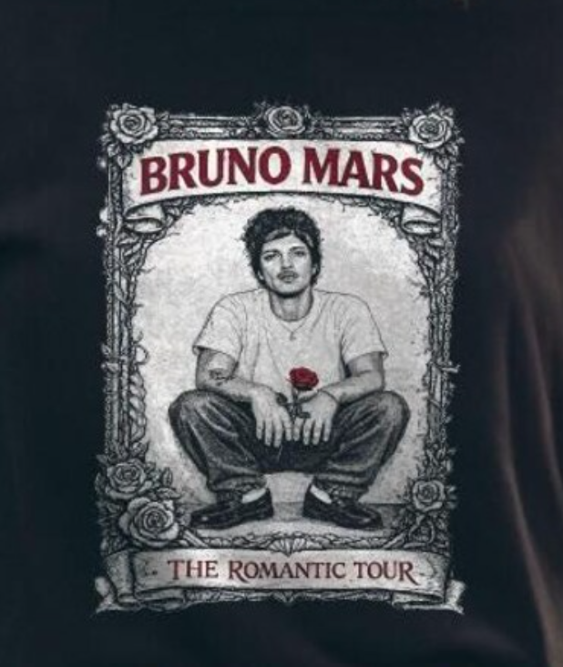 Bruno Mars T-Shirt, The Romantic Tour Vintage Rap Sweatshirt, 90s Retro Music Merch Hoodie