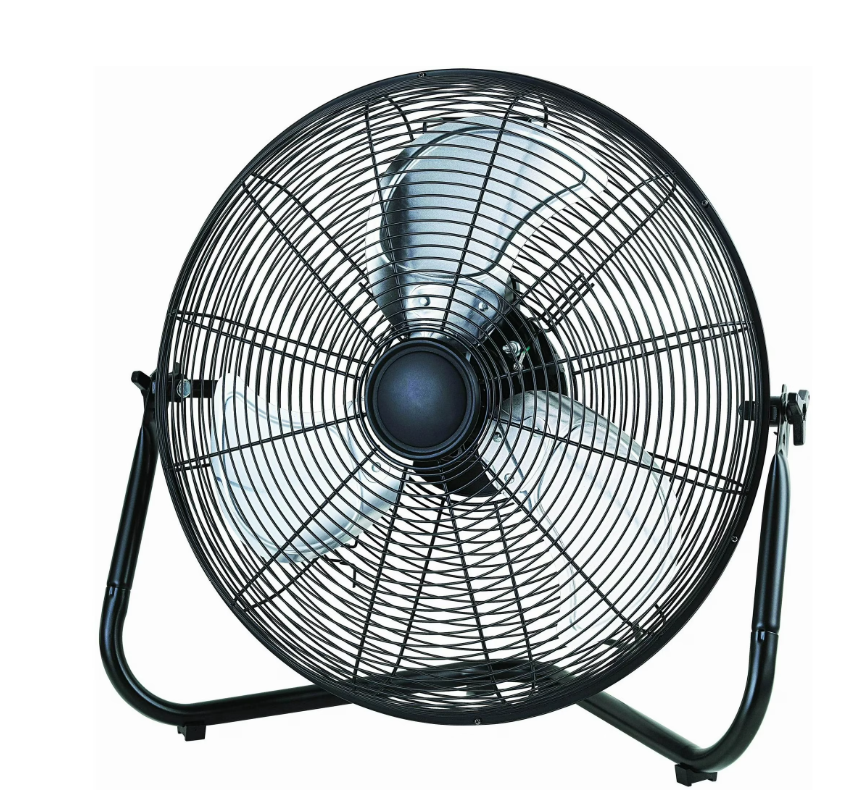 Mainstays 20" 3-Speed High Velocity Tiltable Black Steel Floor Fan