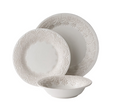 The Pioneer Woman Vintage Lace 12-Piece Ceramic Dinnerware Set, Linen