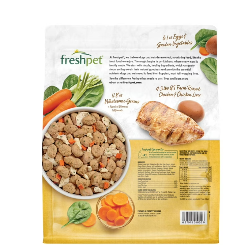 Freshpet Fresh Dog Food, Tender Chicken Recipe, Freshly Roasted Meals, 5.5 lb.