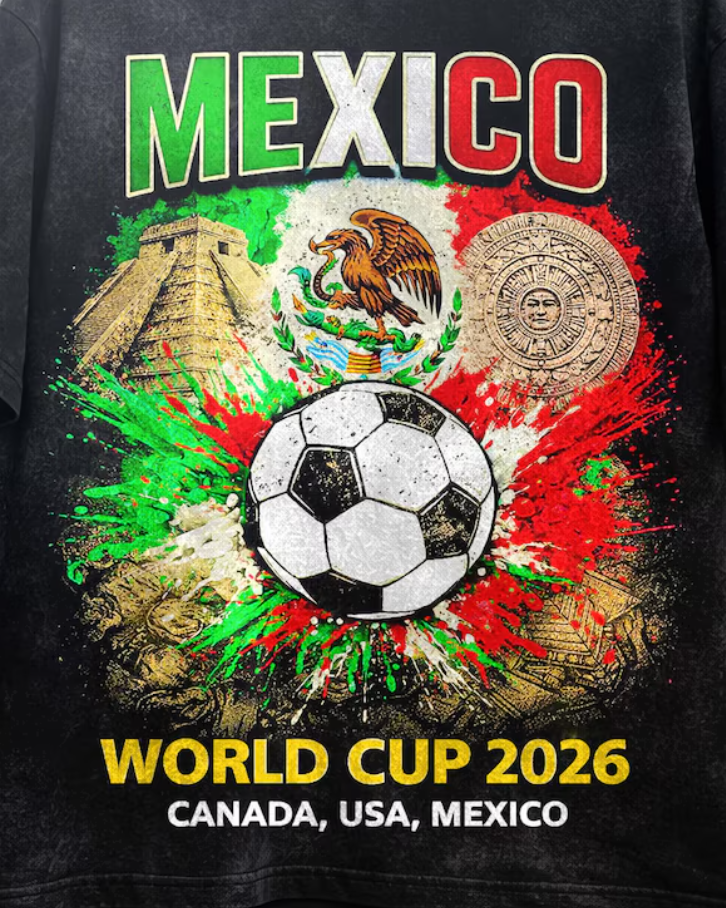 Mexico World Cup 2026 Shirt Soccer Fan Tee Mexico Football Shirt Aztec Graphic Game Day Outfit Canada USA Mexico Unisex T-Shirt Gift.