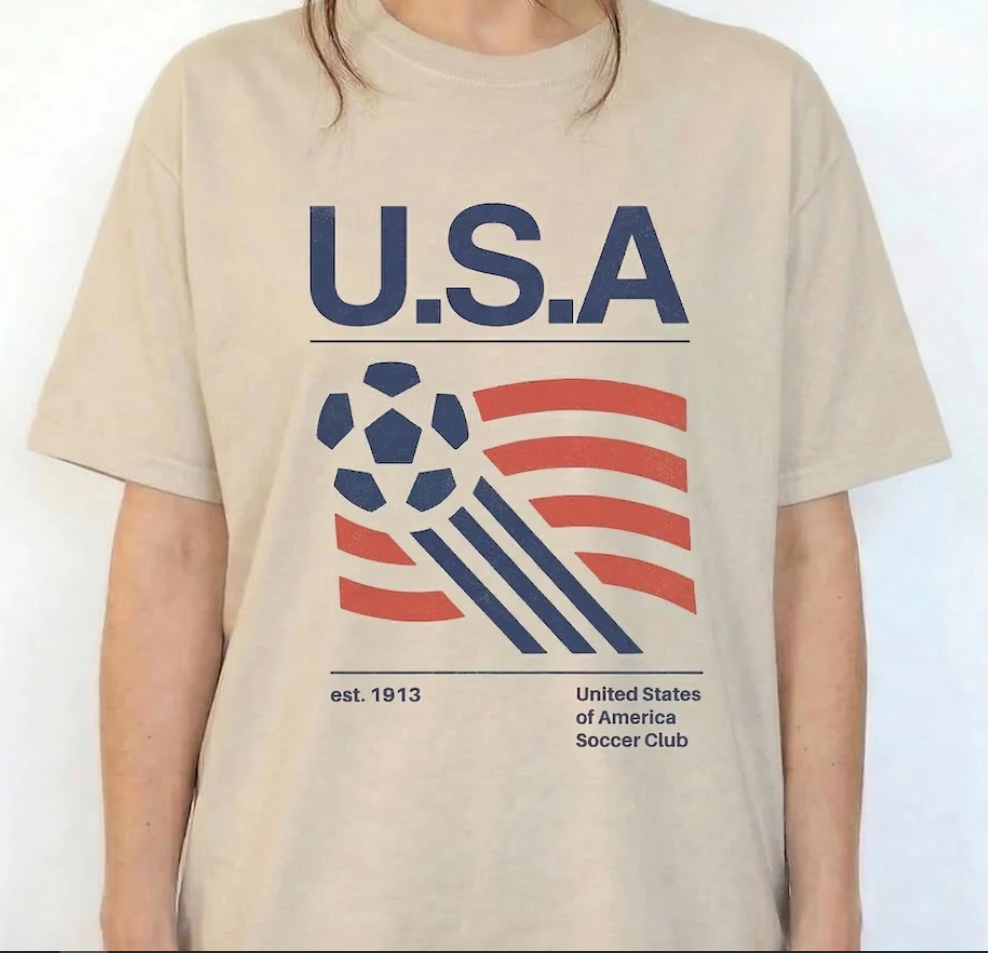 Retro USA Vintage Aesthetic 2026 World Cup Football Soccer USA Mexico Canada T-Shirt Fan Oversized Unisex Matchday Tee Man Woman