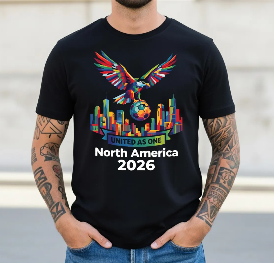USA Canada Mexico Soccer T-Shirt, International Football Tee, Football Fan Tee, Global Soccer 2026 Gift for Men, Championship 2026