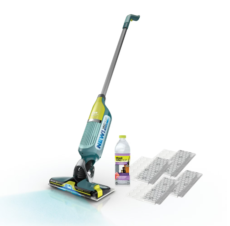 Shark VACMOP Reveal Cordless Hard Floor Cleaner, Vacuum and Spray Mop, 4 Disposable Pads, 12oz Pet Multi-surface Cleaning Solution, VM401
