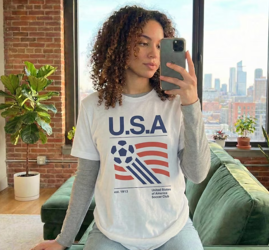 Retro USA Vintage Aesthetic 2026 World Cup Football Soccer USA Mexico Canada T-Shirt Fan Oversized Unisex Matchday Tee Man Woman