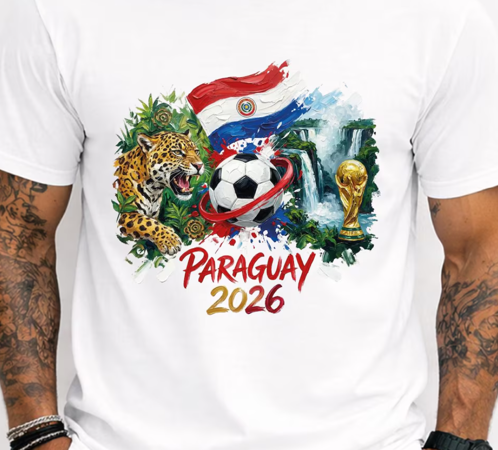 Paraguay 2026 World Cup Shirt, Paraguay Soccer T-Shirt, Football Fan Tee, Jaguar Graphic Shirt, FIFA 2026 Fan Gift, Paraguay Fan Shirt