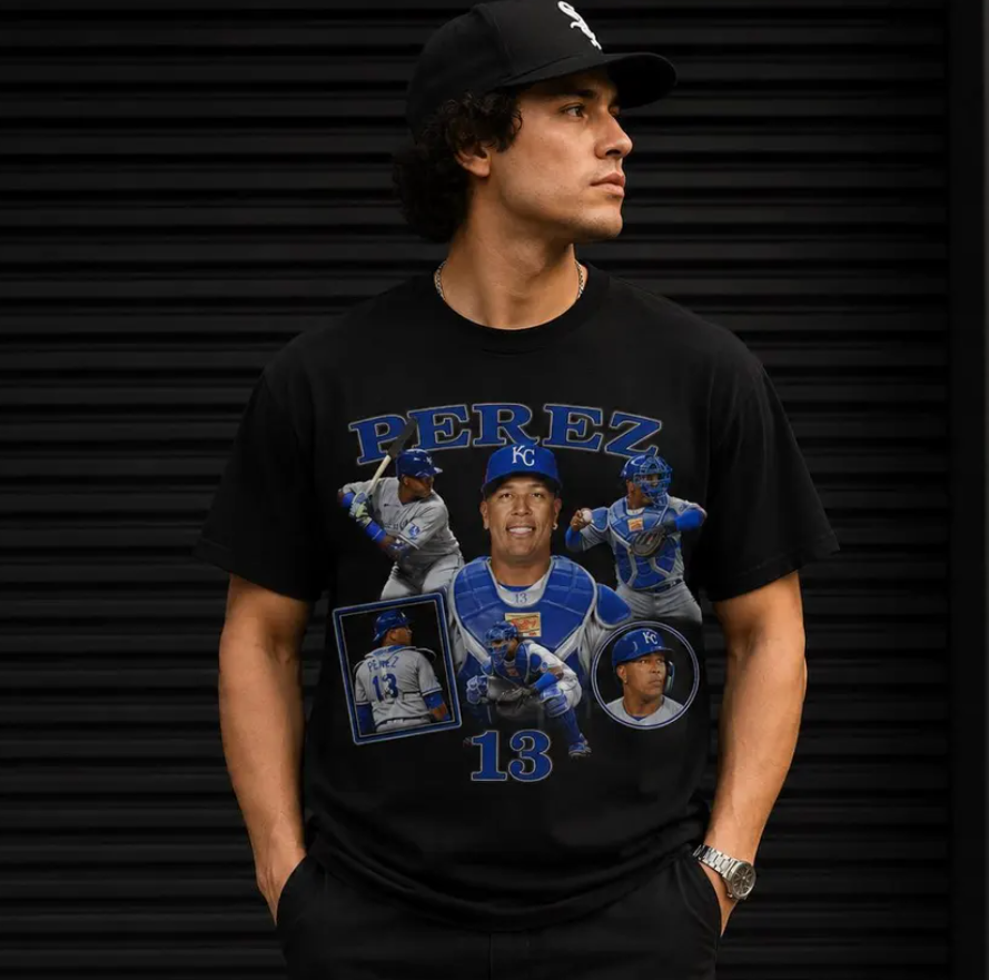 Salvador Perez Royals Baseball Tee Salvador Perez KC Player Collage