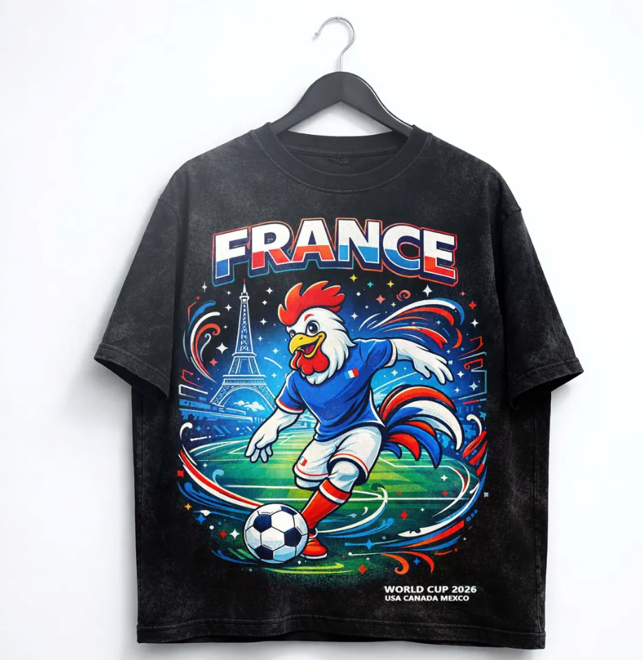 France Soccer Shirt, France Football Graphic Tee, Rooster Soccer Shirt, World Cup 2026 Shirt, French Fan Gift, Streetwear Tee,Unisex T-Shirt