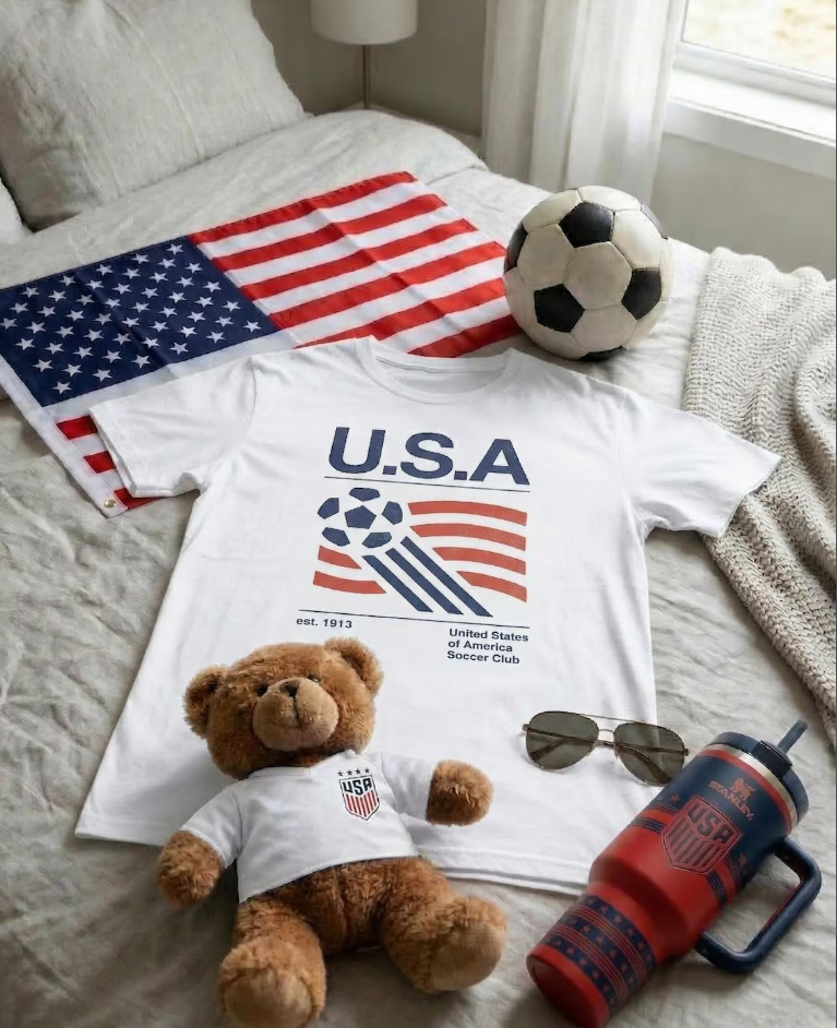 Retro USA Vintage Aesthetic 2026 World Cup Football Soccer USA Mexico Canada T-Shirt Fan Oversized Unisex Matchday Tee Man Woman