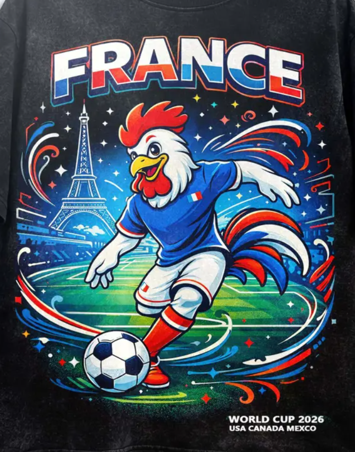 France Soccer Shirt, France Football Graphic Tee, Rooster Soccer Shirt, World Cup 2026 Shirt, French Fan Gift, Streetwear Tee,Unisex T-Shirt