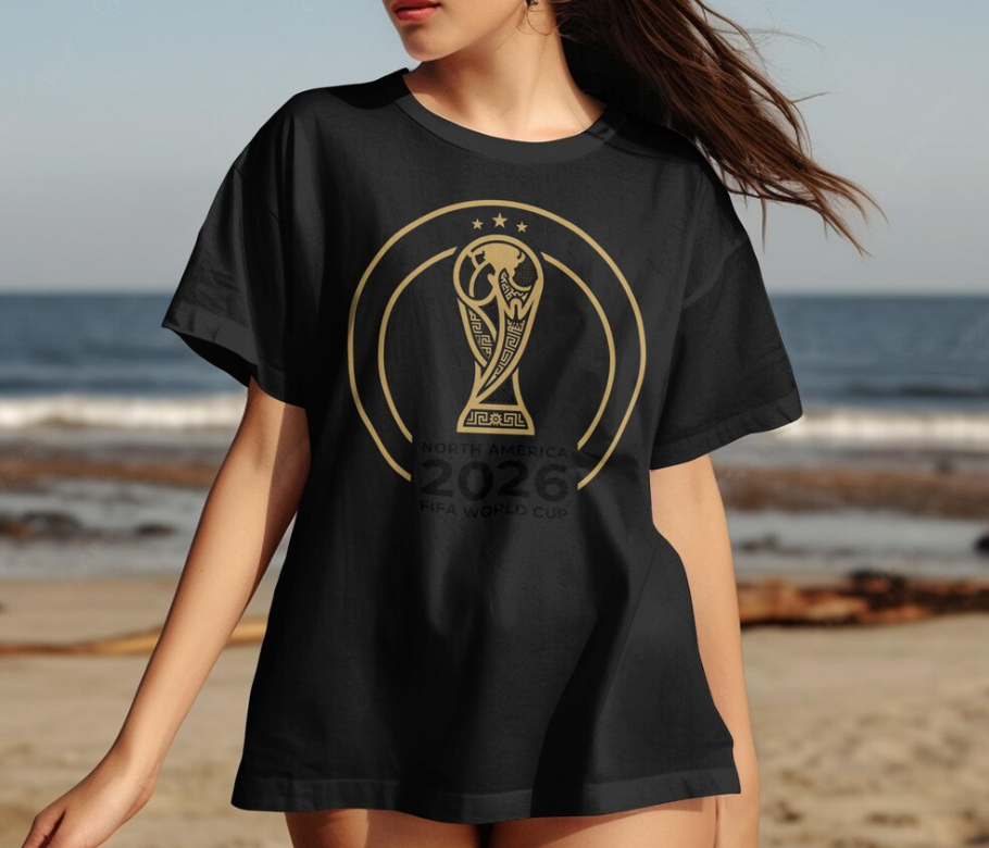 FIFA World Cup 2026 North America Soccer Fan T-Shirt, Trophy Logo Apparel