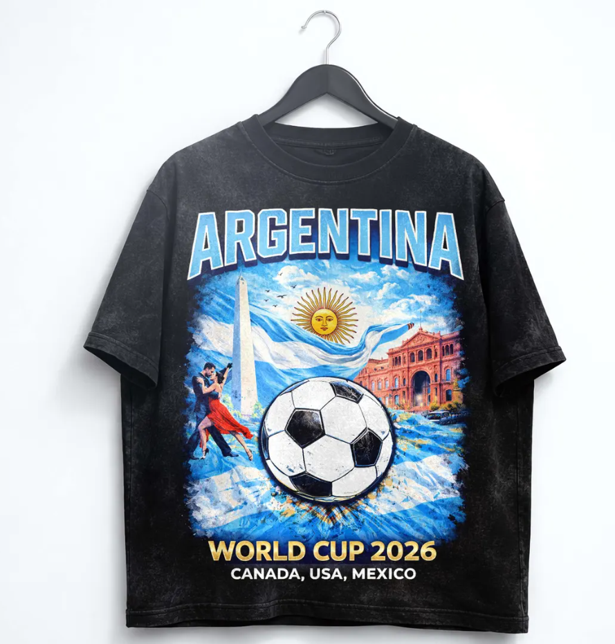 Argentina World Cup 2026 Shirt Soccer Fan Tee Argentina Football Shirt Vintage Graphic Game Day Outfit Canada USA Mexico Unisex Gift.