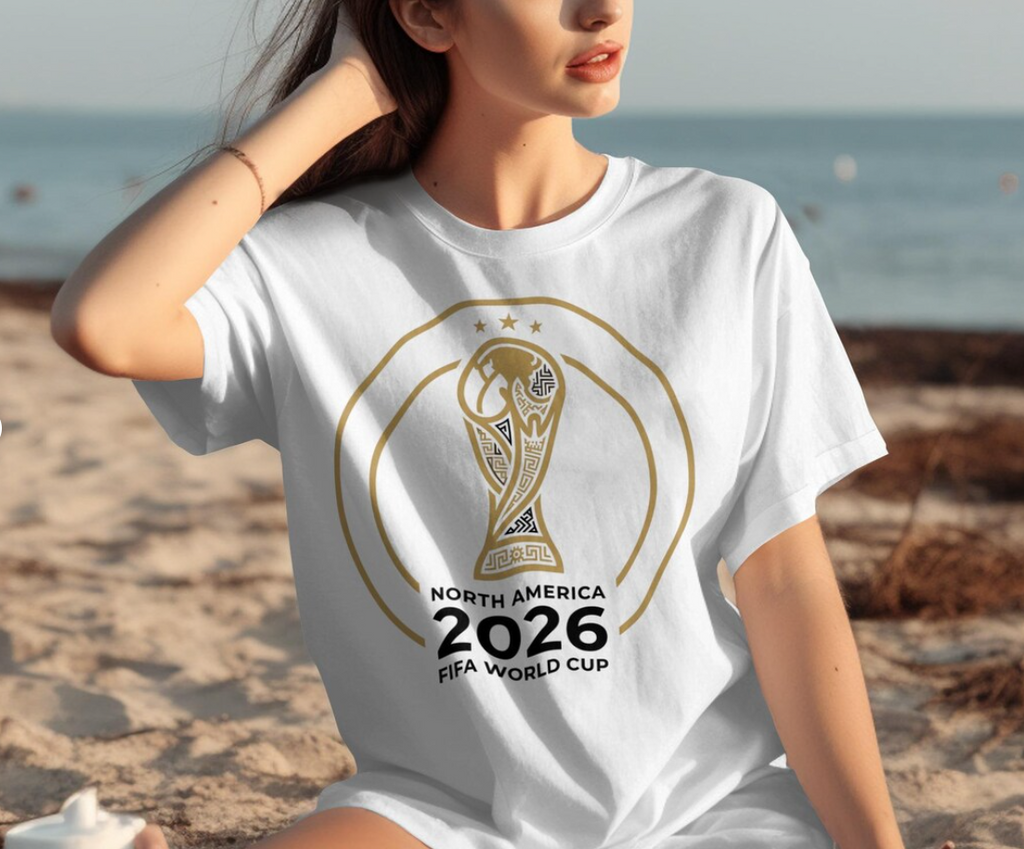 FIFA World Cup 2026 North America Soccer Fan T-Shirt, Trophy Logo Apparel