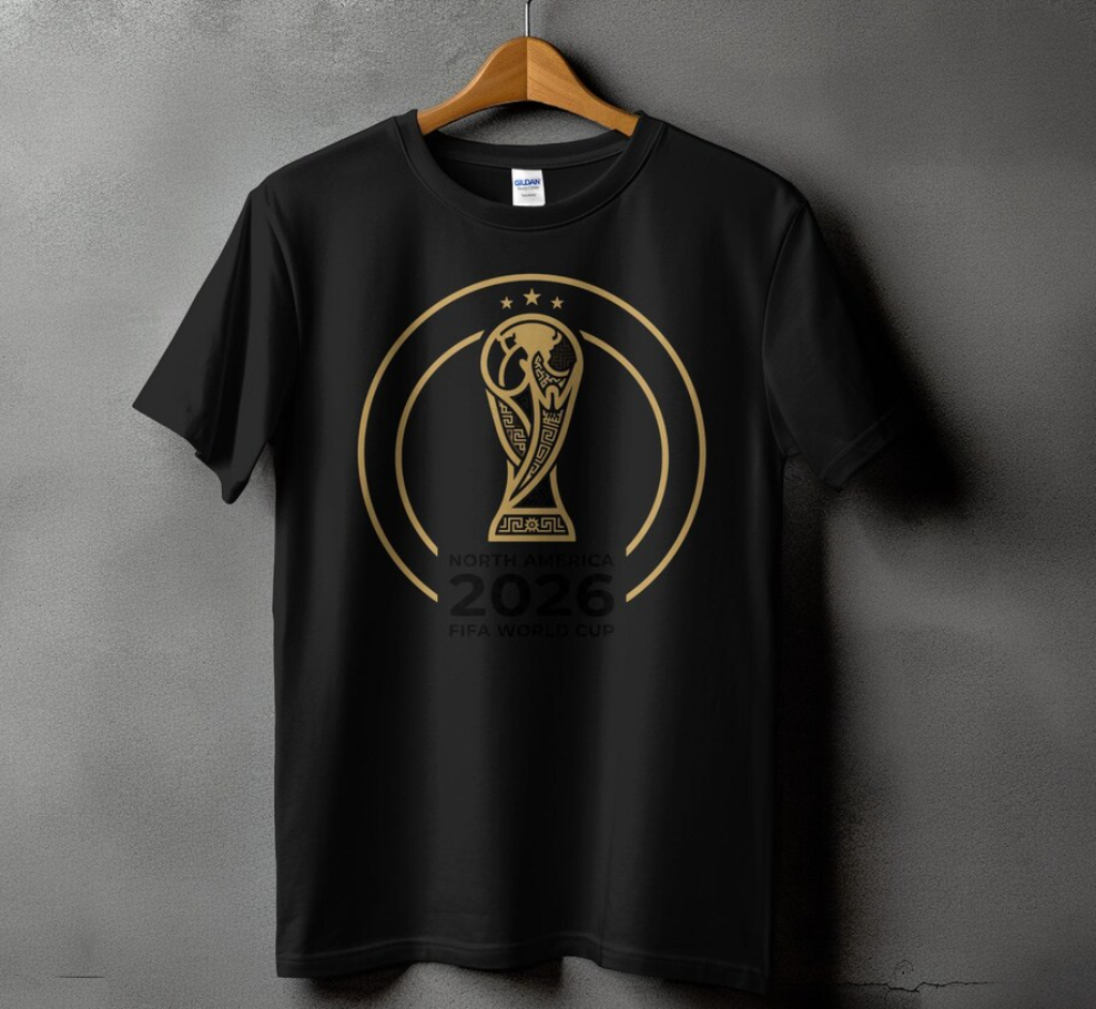 FIFA World Cup 2026 North America Soccer Fan T-Shirt, Trophy Logo Apparel