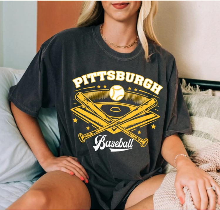 Pittsburgh Baseball Comfort Color Unisex Tshirt, Pittsburgh Baseball Gameday Retro Vintage Style Shirt, Pittsburgh Sports Shirt, For Fans