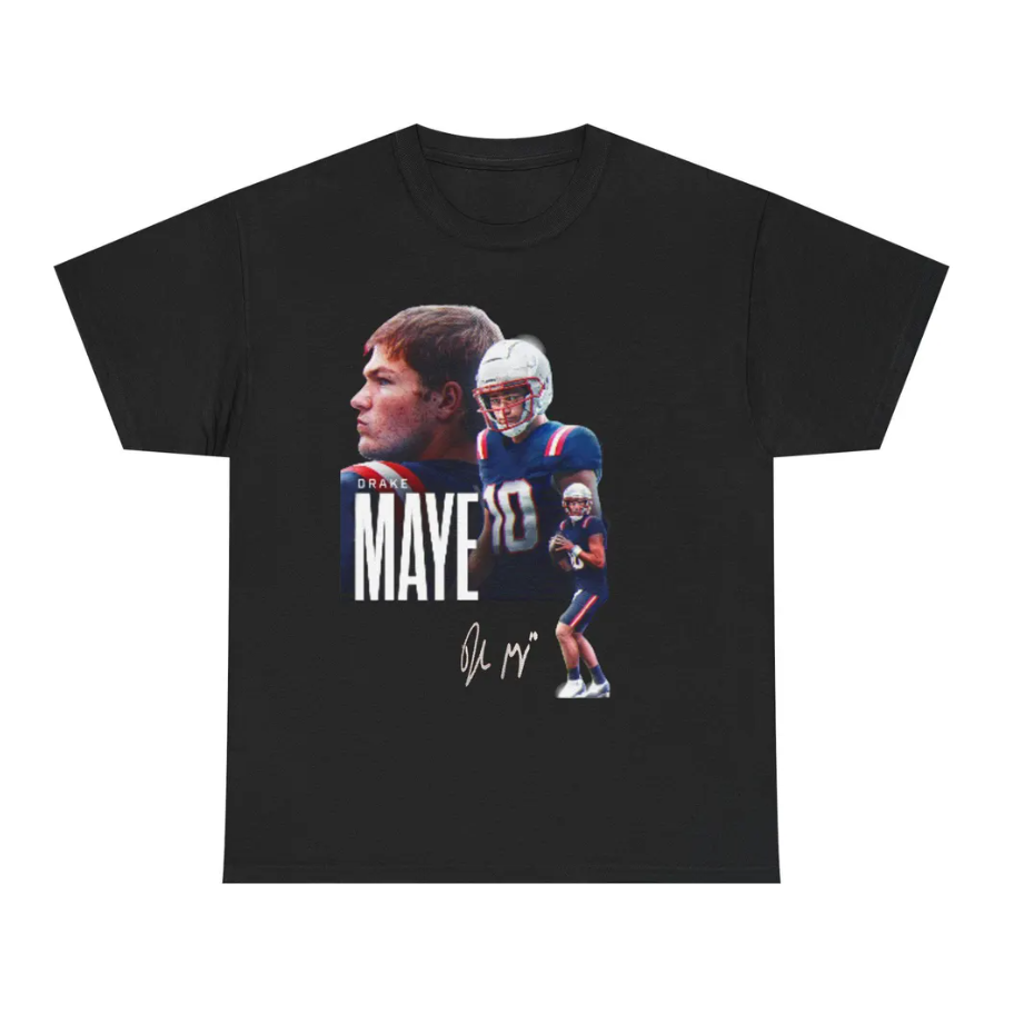 Drake Maye New England T-Shirt Graphic Autograph Edition Football Player Graphic Tee