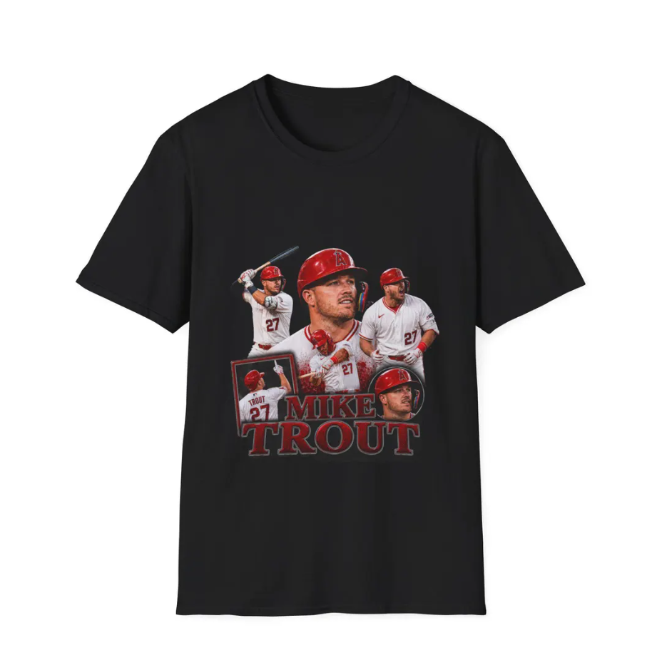 Mike Trout collage T-Shirt Baseball Player, Angels MLB, Sports Tee