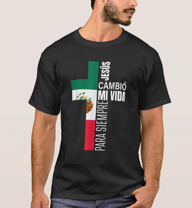 Jesus Christian Spanish Gifts Dad Fathers Day Mexi T-Shirt