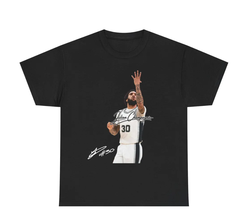 Julian Champagnie San Antonio T Shirt Autograph Edition