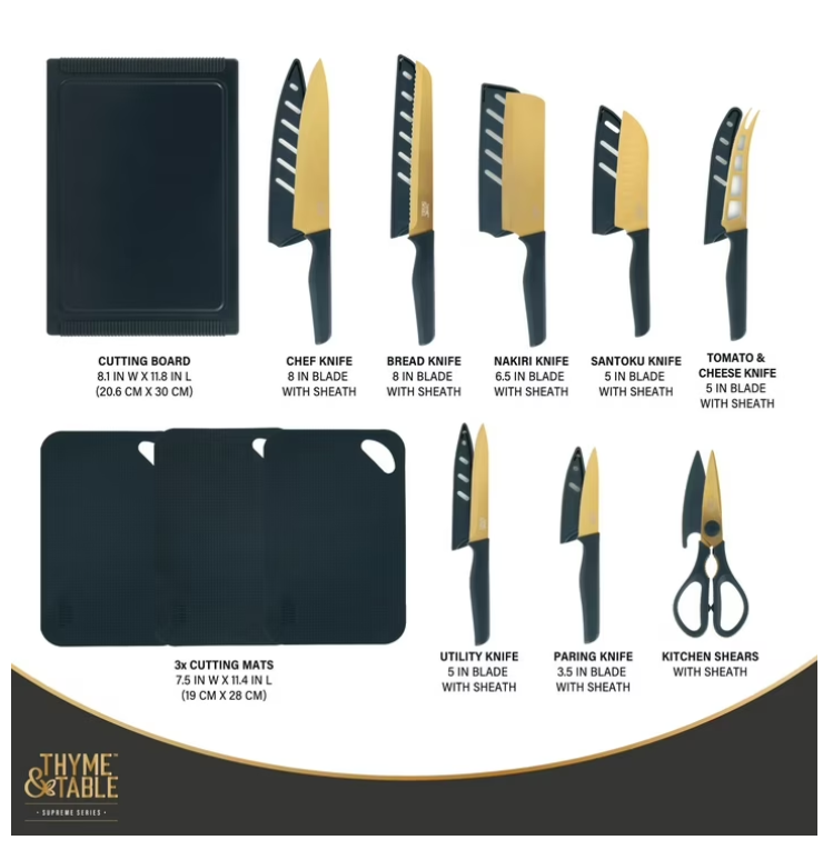Thyme & Table 20-Piece Knife Set - Blue