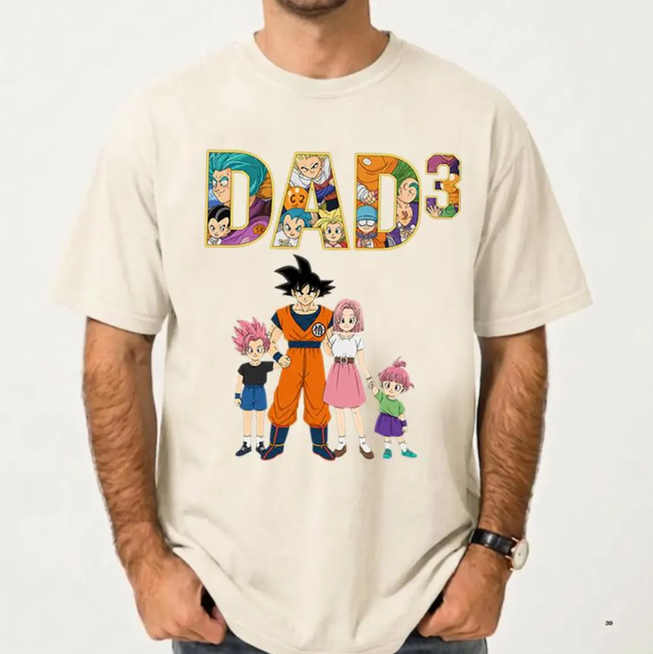 Dragon Ball Dad Shirt – Super Saiyan Father’s Day Tee – Anime Dad of 3 Kids Gift