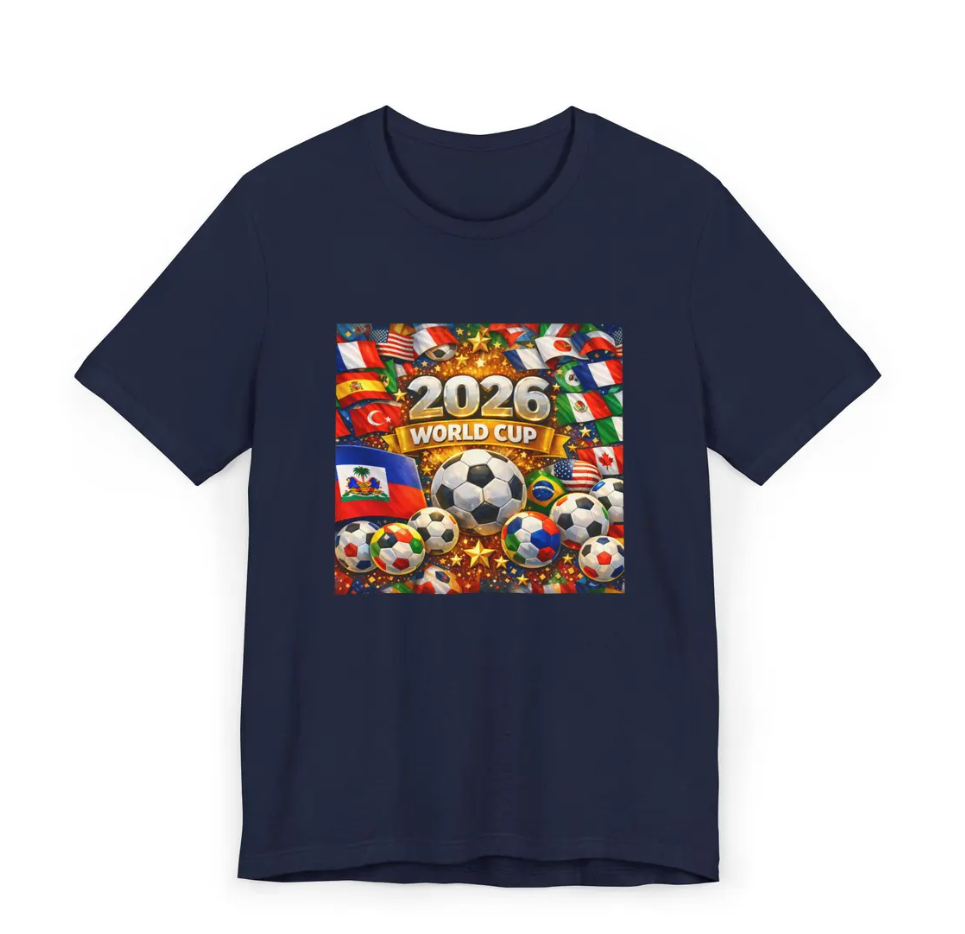 2026 World Cup Soccer Ball Collage T-Shirt | International Flags, Football Fan Tee