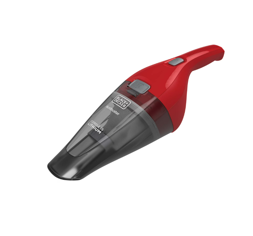 BLACK+DECKER Cordless Handheld Vacuum, Dustbuster, for Car & Pet Hair, Bagless, Lightweight, Easy Emptying, HNVC115JB06, Red