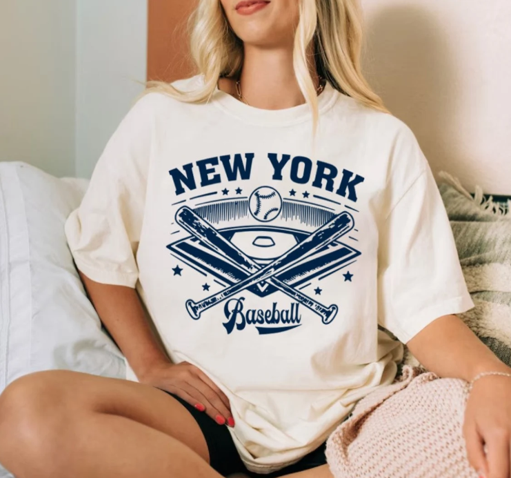 New York Baseball Comfort Color Vintage Style Unisex Tshirt, New York Baseball Gameday Retro 90s Shirt, NYC Sports Tee, For Her, For Him