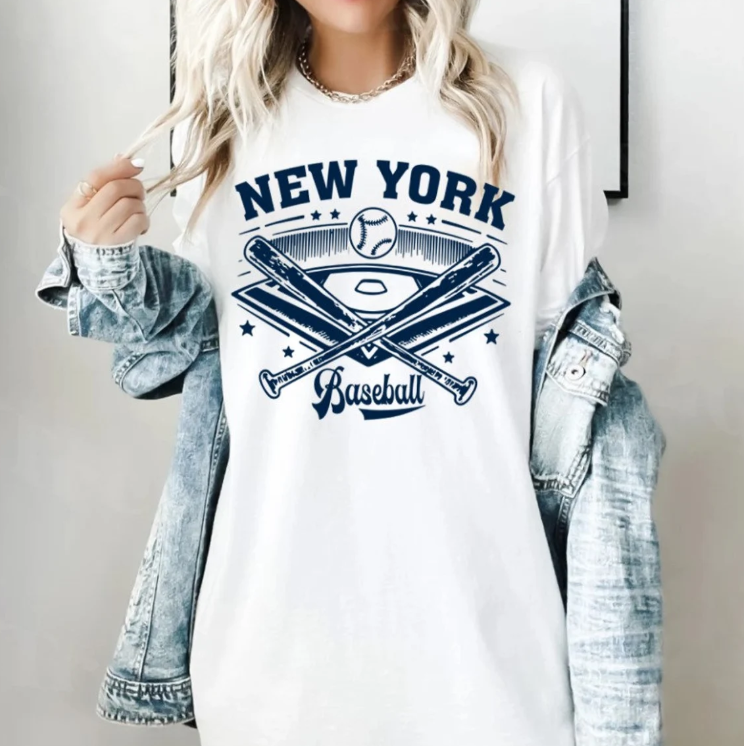 New York Baseball Comfort Color Vintage Style Unisex Tshirt, New York Baseball Gameday Retro 90s Shirt, NYC Sports Tee, For Her, For Him