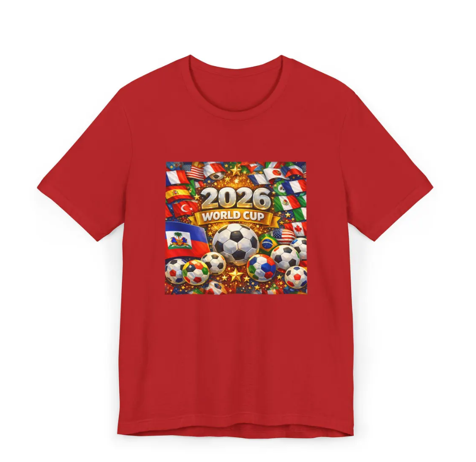 2026 World Cup Soccer Ball Collage T-Shirt | International Flags, Football Fan Tee