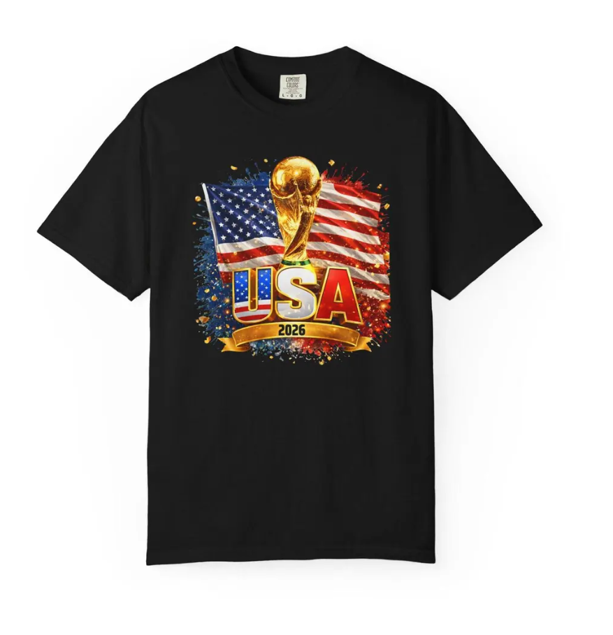 USA 2026 World Cup Shirt Trophy T-shirt | American Flag Soccer Design