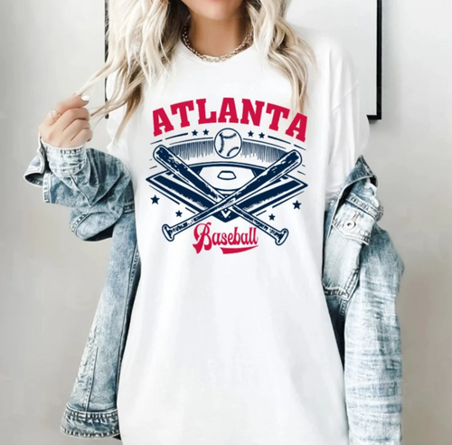 Atlanta Baseball Comfort Color Vintage Style Unisex Tshirt, Atlanta Baseball Gameday Classic Shirt, Atlanta Sports Retro Shirt, For Fans