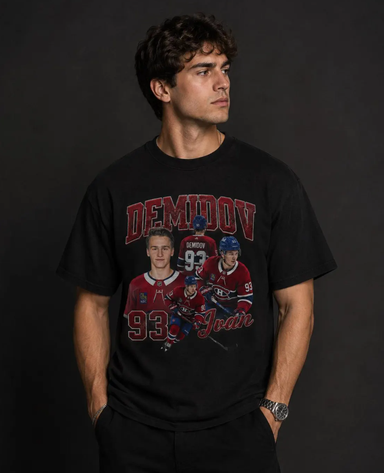 Ivan Demidov Hockey Players T-Shirt Vintage Hockey Jersey Graphic