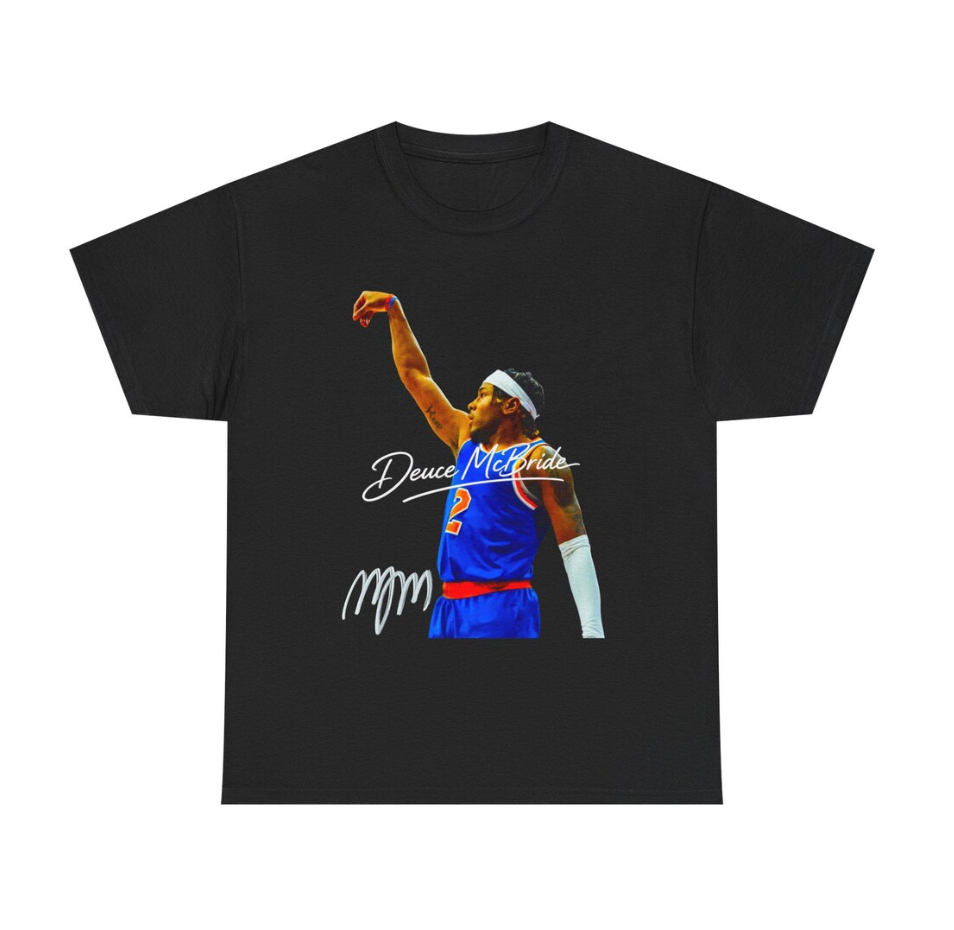 Deuce McBride New York T Shirt Autograph Edition Basketball Player Tee
