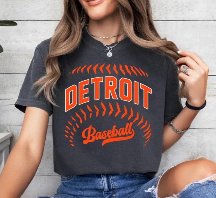 Detroit Baseball Minimalist Style Comfort Color Vintage Tshirt, Detroit Baseball Gameday Retro 90s Shirt, Detroit Sports Tee, For Fans