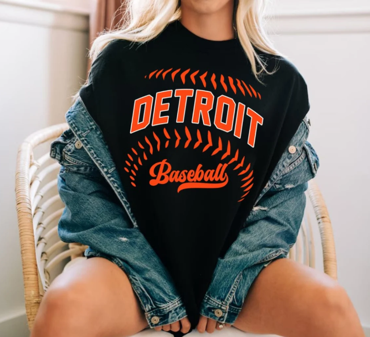 Detroit Baseball Minimalist Style Comfort Color Vintage Tshirt, Detroit Baseball Gameday Retro 90s Shirt, Detroit Sports Tee, For Fans