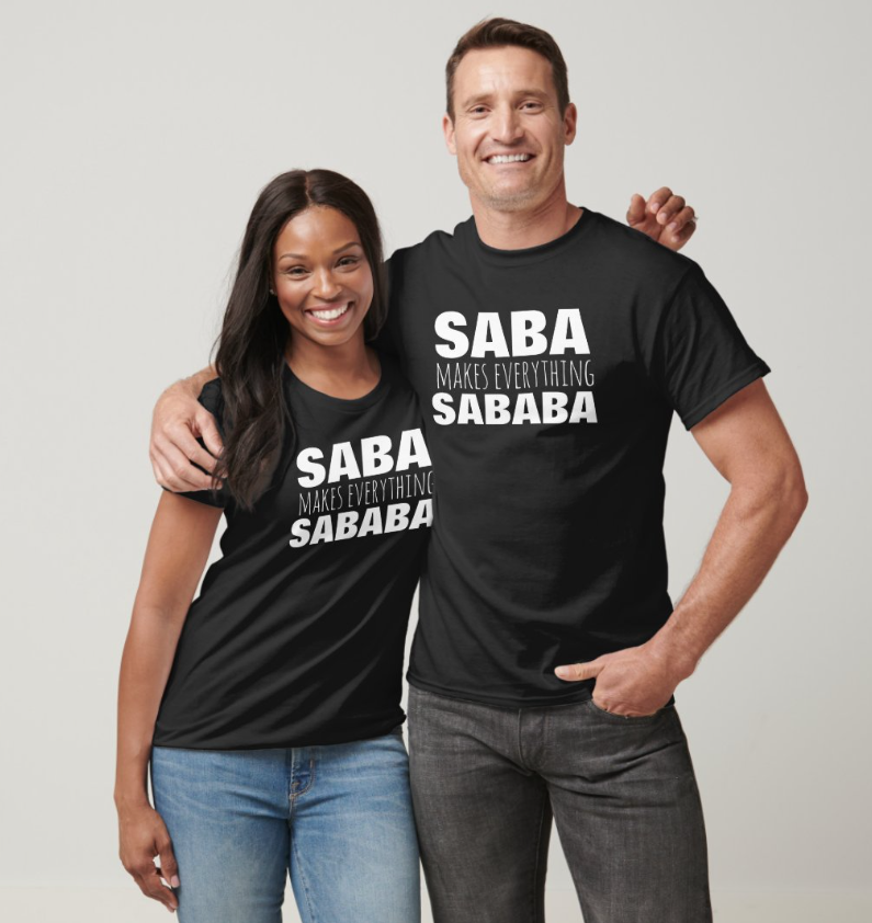Saba Sababa Grandpa Fathers Day Gift - Black T-Shirt