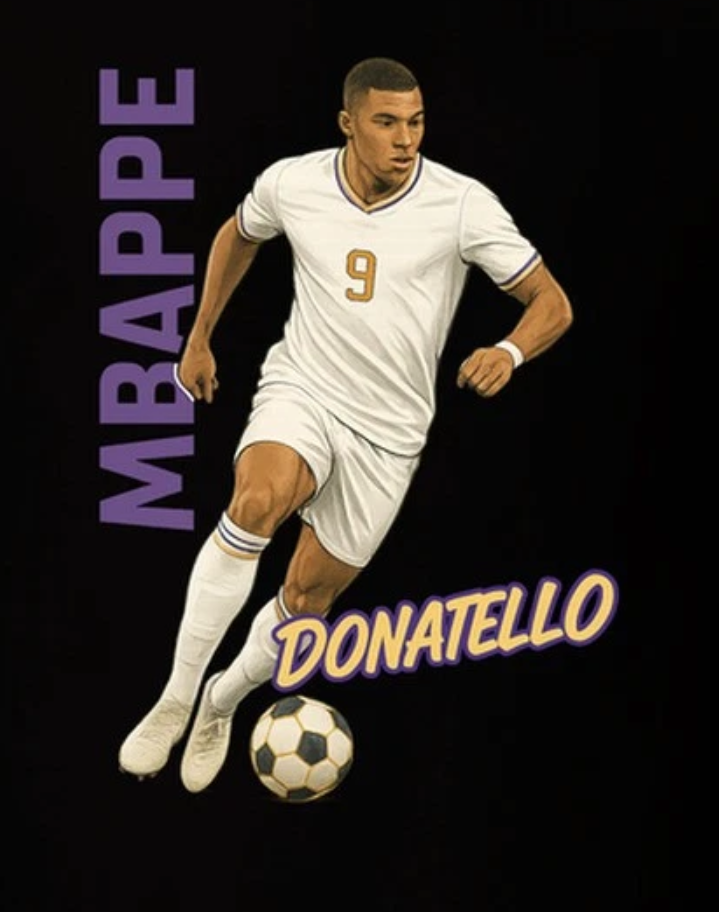 Kylian Mbappe Donatello Soccer Football Fan T Shirt